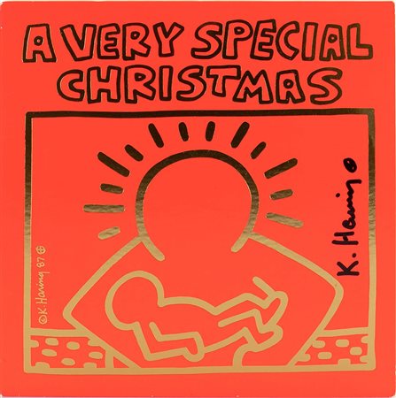KEITH HARING<br>Reading, 1958 - New York, 1990 - Cover dell’Album “A Very Special Christmas” di Autori Vari, 1987