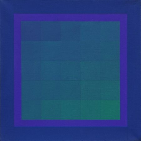 HUGO DEMARCO 1932 - 1995 " Armonia blu - verde ", 1975 Acrilico su tela, cm....