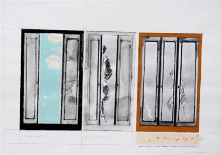 TANO FESTA 1938 - 1988 " 1° Studio ", 1963 Tecnica mista su carta, cm. 70 x...
