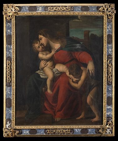 Scuola del secolo XVIII, da Alessandro Turchi

Madonna con Bambino e San Giovan