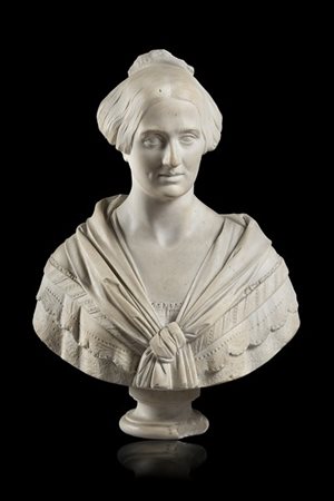 Innocenzo Fraccaroli "Ritratto di nobildonna" 1848, scultura in marmo (h. cm 72)