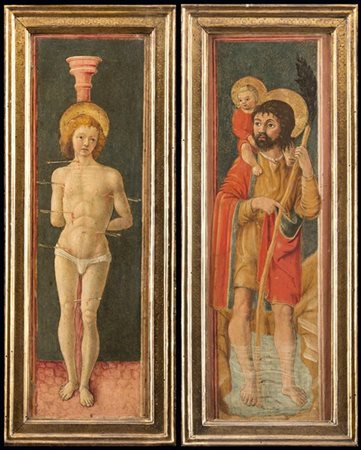 Cristoforo Di Benedetto San Sebastiano; San Cristoforo
Coppia di dipinti ad olio