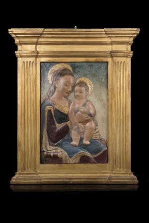 Bottega di Antonio Rossellino (Settignano 1427 - Firenze 1479) "Madonna con Bam