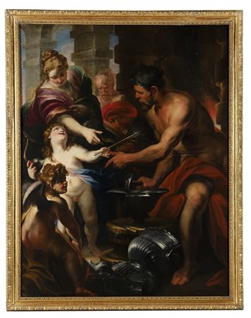 Domenico Piola Venere e Cupido nella fucina di Vulcano
Olio su tela, cm 200x154