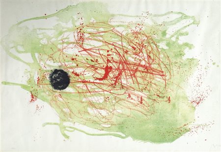 Joan Mirò Serie I Rosso su verde; Litografia a col., 66 x 101 cm Firma e...