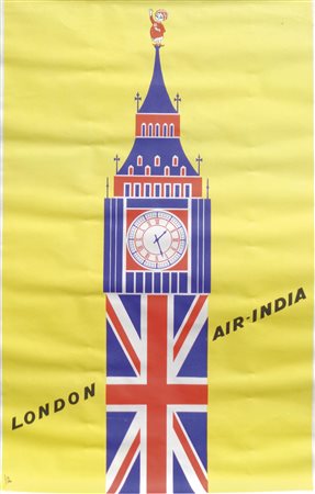 - Poster Air India London, 1969;Litografia a col., 101,5 x 65 cm, printed in...