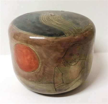 Guerrino Bardeggia (Gabicce Mare 1937 – 2004) Vaso;in terracotta patinata e...