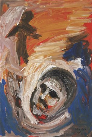 Hubert Schmalix (* Graz 1952) Senza titolo, 1982;Guazzo, 58 x 40 cm