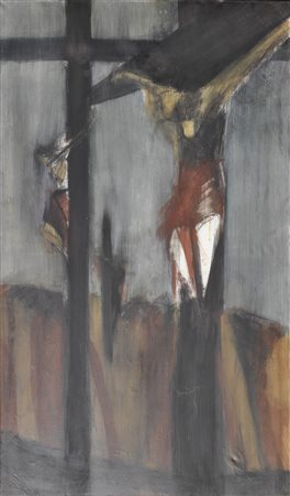 Savio (* Nußdorf-Debant 1969) Crocifissione, 1994;Olio su tela, 170 x 100 cm