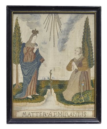 Produzione monastica “Mater admirabilis“, XIX, sec.; Ricamo, in cornice, 50 x...