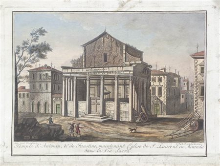 Antonio Canal inventore/ Giovan Battista Brustolon incisore Temple d’Antonin,...