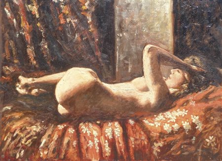 Giannino Marchig (Triest/Trieste 1897 – Genf/Ginevra 1983) Nudo sdraiato;Olio...
