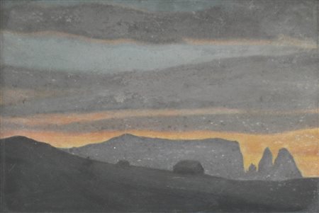 Peter Hoffmann Atmosfera serala sullo Sciliar, 1920 ca.;Pastello, 20,5 x 30...