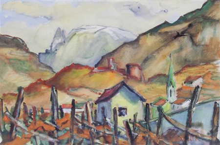 Hubert Mumelter (Bozen/Bolzano 1896 – 1981) Paesaggio con Sciliar;...