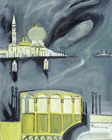 Remo Brindisi (Roma, 1918 - Lido di Spina, 1996) Venezia Olio su tela, cm....