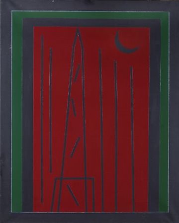 Franco Angeli (Roma, 1935 - 1988) Tracce Smalto su tela, cm. 100x80 Sul...