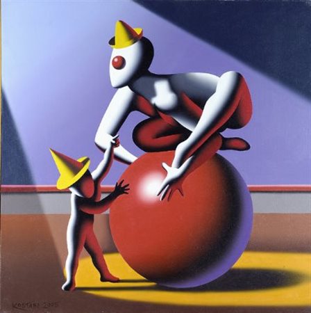 Mark Kostabi (Los Angeles, 1960) Heart of the matter, 2005 Acrilici su tela,...