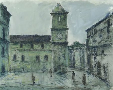 Michele Cascella (Ortona, 1892 - Milano, 1989) Porta Nuova a Pescara, 1957...