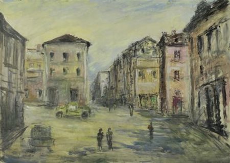 Michele Cascella (Ortona, 1892 - Milano, 1989) Ortona Tecnica mista su carta,...