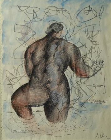 Sandro Chia (Firenze, 1946) Senza titolo, 1982 Tecnica mista su carta, cm....