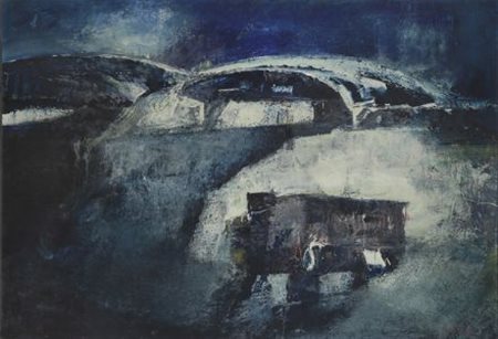 Renzo Vespignani (Roma, 1924 - 2001) Periferia, 1962 Olio su cartone...