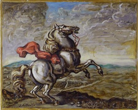 Giorgio de Chirico (Volos, 1888 - Roma, 1978) Cavallo scalpitante, Anni '60...