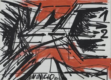 Vinicio Berti (Firenze, 1921 - 1991) Senza titolo, 1971 Idropittura su carta,...