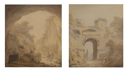 Robert Freebairn (1765 - 1808) ENTRATA NELLA GROTTA DELLA SIBILLA CUMANA,...