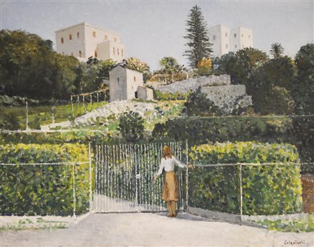 Giovanni Colacicchi (1900 - 1992) PAESAGGIO olio su tela, cm 55x70 firma...