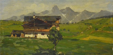 Guglielmo Ciardi (1842 - 1917) VAL DI NON. TRENTINO olio su tavola, cm...