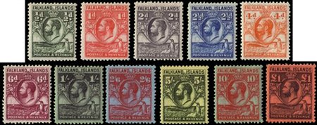 FALKLAND ISLANDS 1929/1937
King George V. Complete set of 11 values

MH........