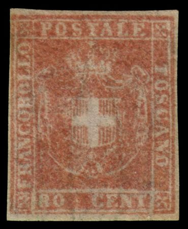 TOSCANA 1860
Governo Provvisorio.
80c. carnicino

Provenienza
Collezione "Nimue