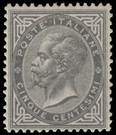 REGNO D'ITALIA 1863/1865
5c. grigio verde, tiratura di Londra

Provenienza
Coll