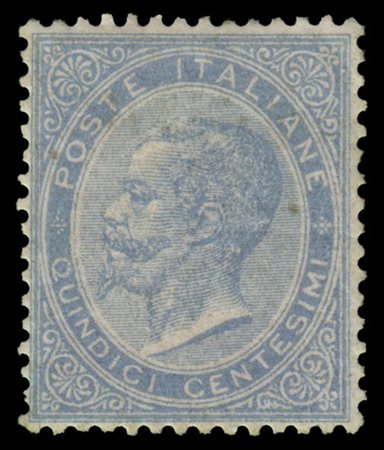 REGNO D'ITALIA 1863/1865
15c. celeste chiaro, tiratura di Londra

Provenienza
C