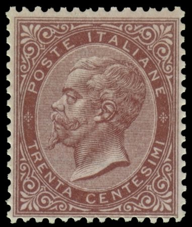 REGNO D'ITALIA 1863/1865
30c. bruno, tiratura di Londra

Provenienza
Collezione