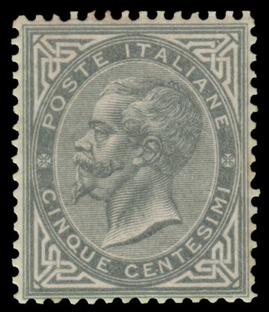 REGNO D'ITALIA 1863/1865
5c. verde grigio scuro, tiratura di Torino

Provenienz