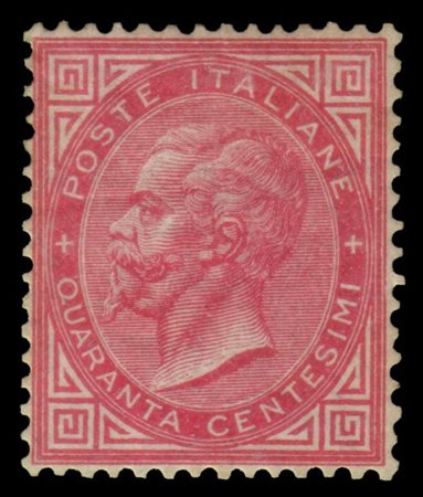 REGNO D'ITALIA 1863/1865
40c. rosso carminio, tiratura di Torino

Provenienza
C