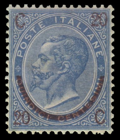 REGNO D'ITALIA 1865
20c./15c. celeste chiaro, I tipo (senza contrassegni), cent