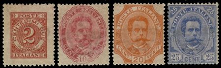 REGNO D'ITALIA 1891Umberto I, "Non Emessi". Serie completa di 4 valori appront