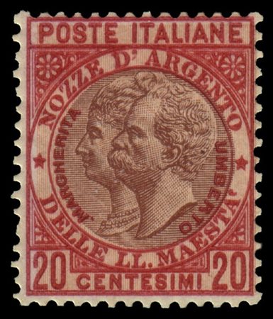 REGNO D'ITALIA 1893
"Nozze di Re Umberto I". 20c. rosso bruno e bruno

Provenie