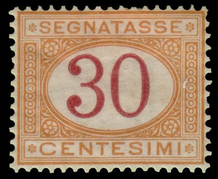 REGNO D'ITALIA 1870
Segnatasse. 30c. ocra e carminio

Provenienza
Collezione "N