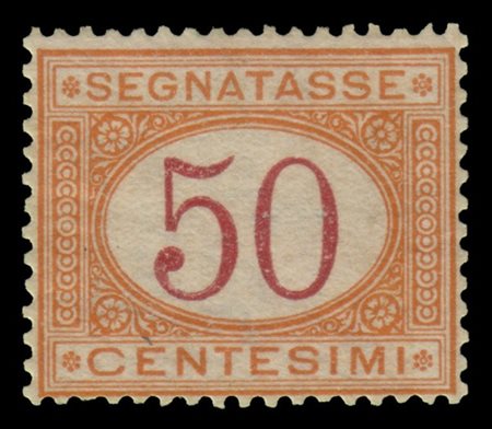 REGNO D'ITALIA 1870
Segnatasse. 50c. ocra e carminio

Provenienza
Collezione "N