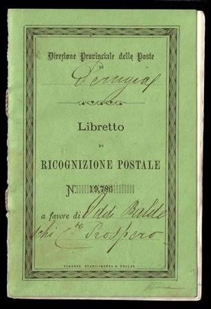 REGNO D'ITALIA 1874
Ricognizione postale. Libretto completo di 10 pagine con su