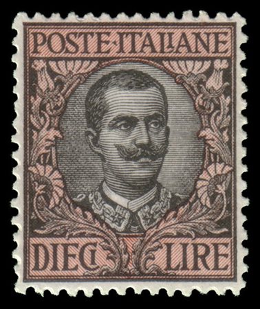 REGNO D'ITALIA 1910
"Floreale". 10 lire oliva e rosa
Ottima centratura.

Proven