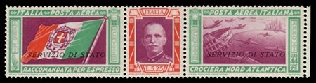 REGNO D'ITALIA 1933
Posta aerea di servizio "Crociera del Decennale". Trittico