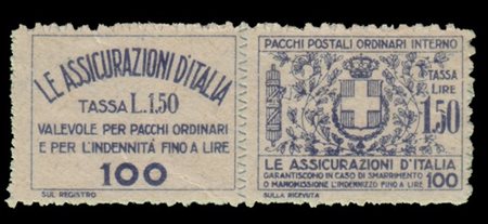 REGNO D'ITALIA 1926
Francobolli assicurativi. 1,50 lire azzurro, perforato a zi