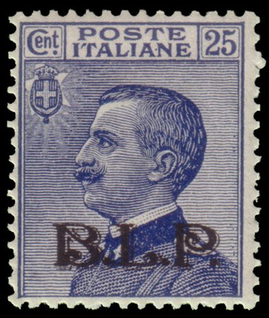 REGNO D'ITALIA 1921/1923
B.L.P. 25c. azzurro, soprastampa litografica II tipo i