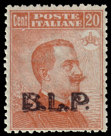 REGNO D'ITALIA 1923
B.L.P. 20c. arancio, soprastampa tipografica III tipo in ne