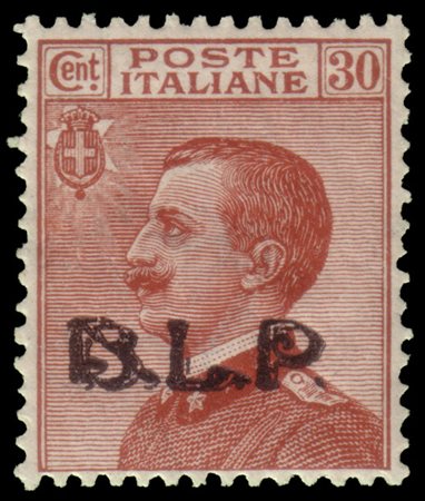 REGNO D'ITALIA 1923
B.L.P. 30c. bruno arancio, soprastampa tipografica III tipo