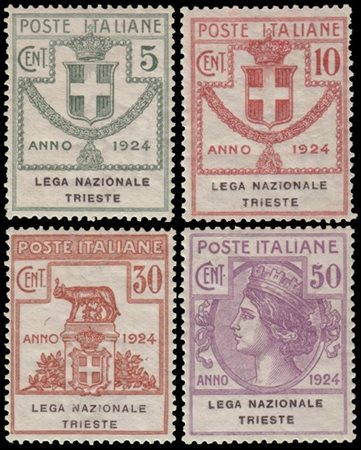 REGNO D'ITALIA 1924
Parastatali "Lega Nazionale Trieste". Serie completa di 4 v